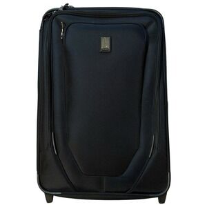 Travelpro Luggage‎ Black 4 Wheels Powerscope Leather Handle Canvas Carry On Bag
